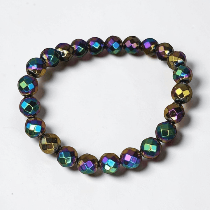 Bracelet en hématite arc-en-ciel