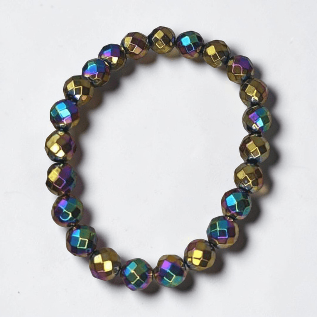 Bracelet en hématite arc-en-ciel
