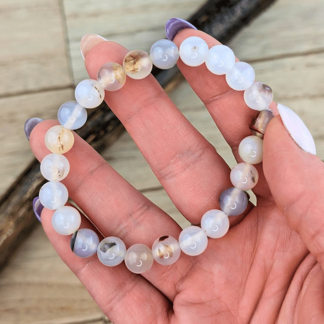 Bracelet en agate dendritique