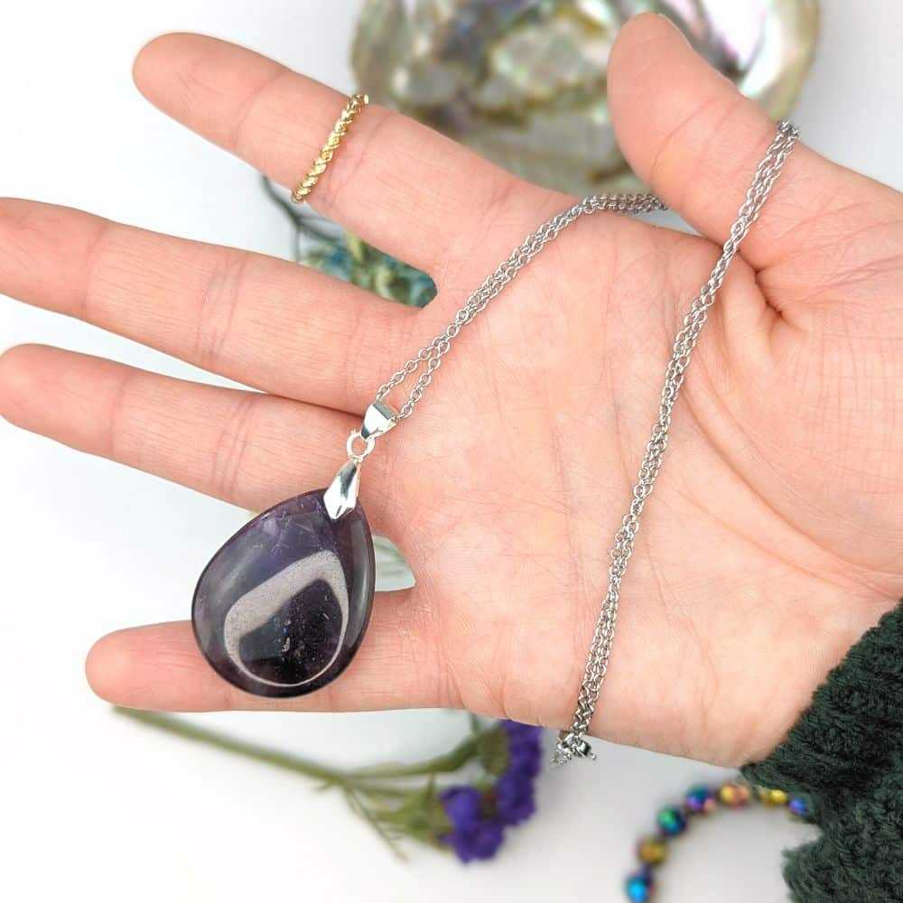 Amethyst Hamsa Necklace - Zen Collection