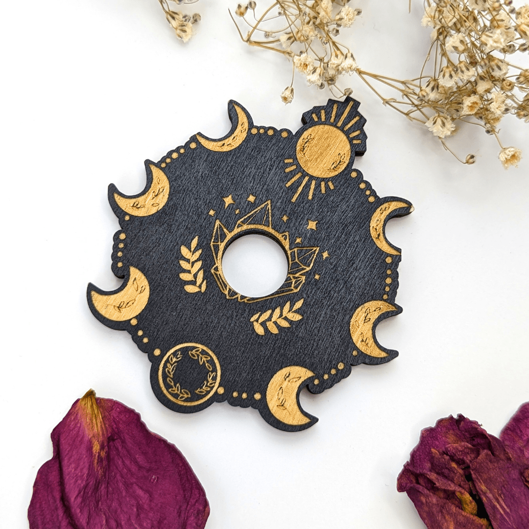 Black Moon Phase Sphere Holder - Zen Collection