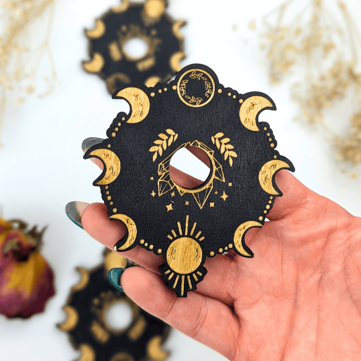 Black Moon Phase Sphere Holder - Zen Collection