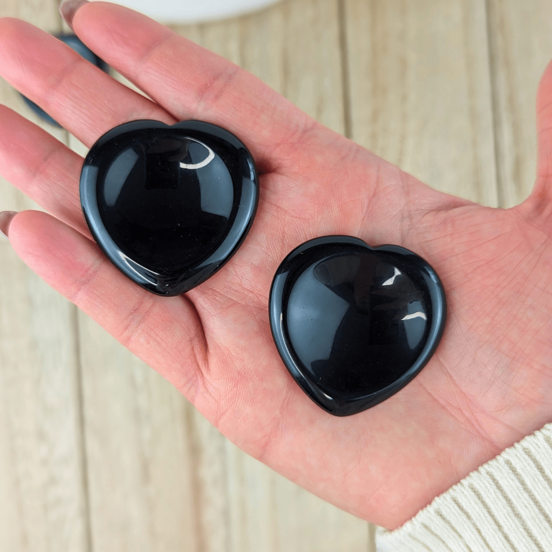 Black Obsidian Heart Worry Stone - Zen Collection