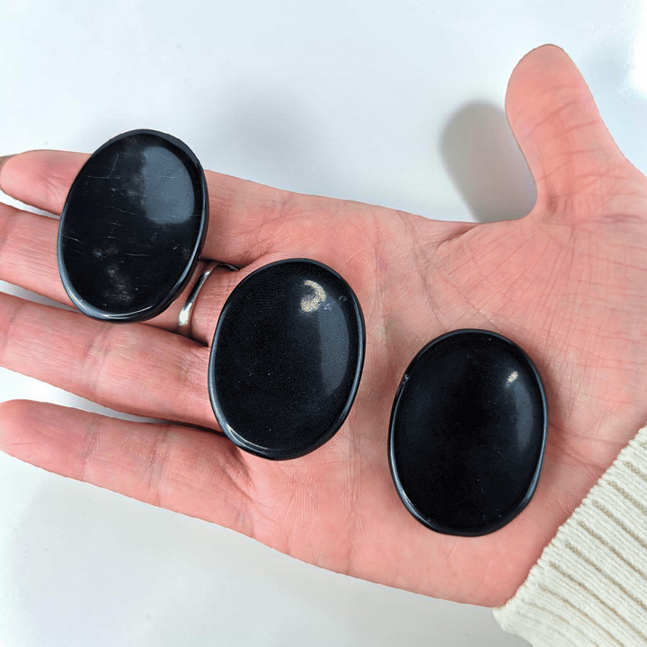 Black Obsidian Worry Stones perfect root chakra crystals