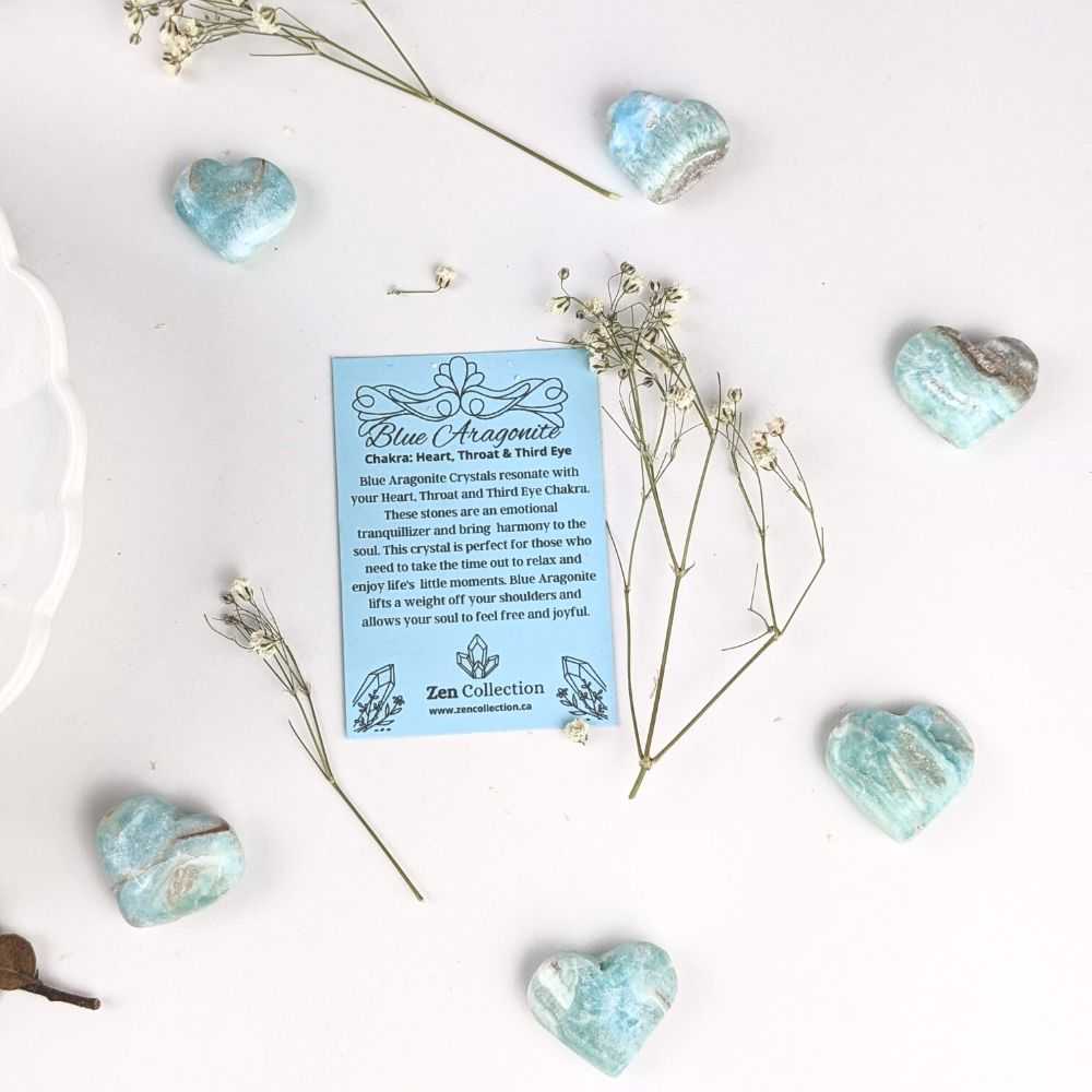 Blue Aragonite Hearts - Zen Collection