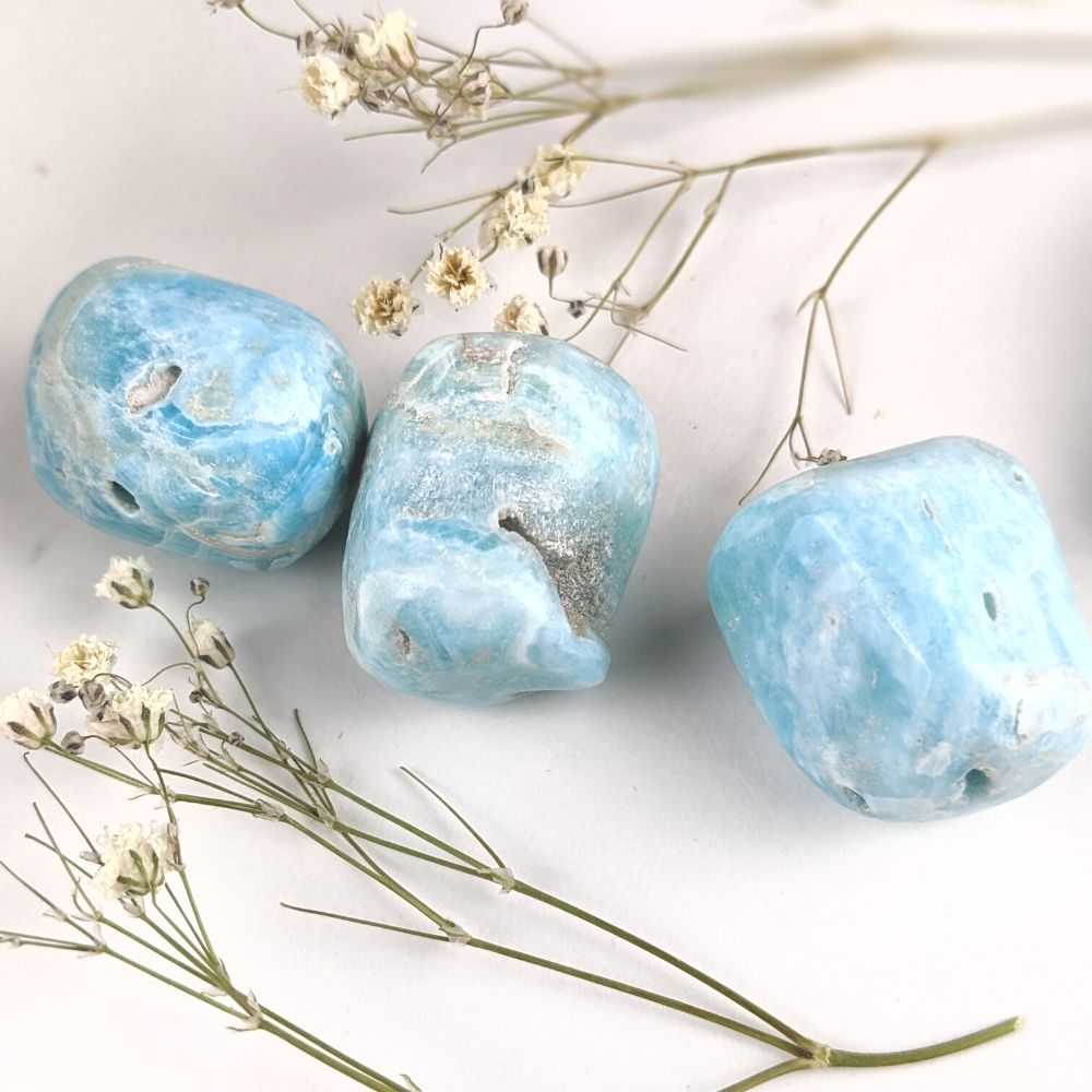 Blue Aragonite Tumbles - Zen Collection