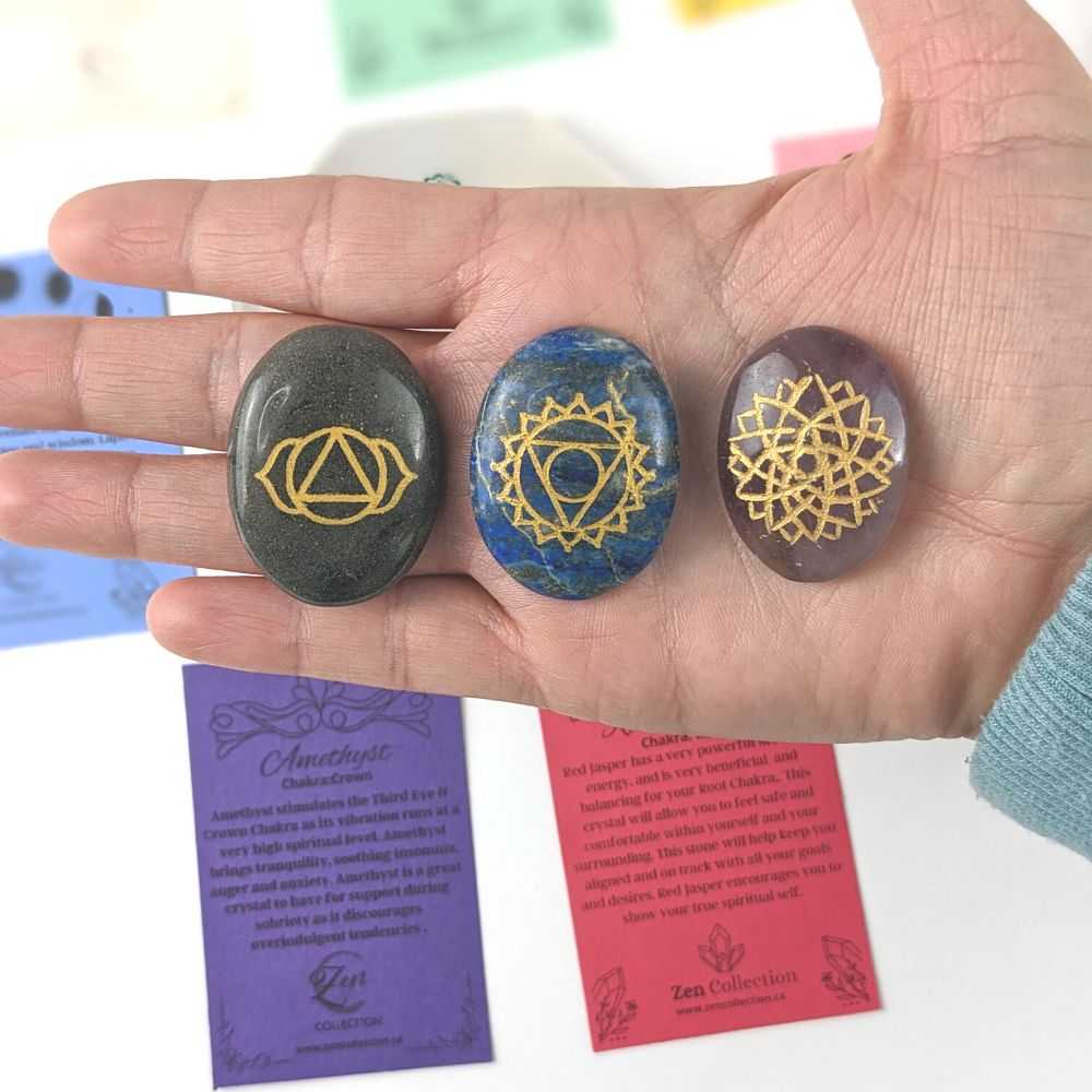 Our Handmade Chakra Worry Stone Set will balance and cleanse your entire chakra system. Hurry, this is the only set available 