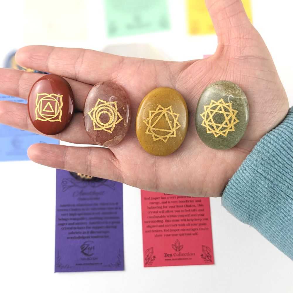 Our Handmade Chakra Worry Stone Set will balance and cleanse your entire chakra system. Hurry, this is the only set available 