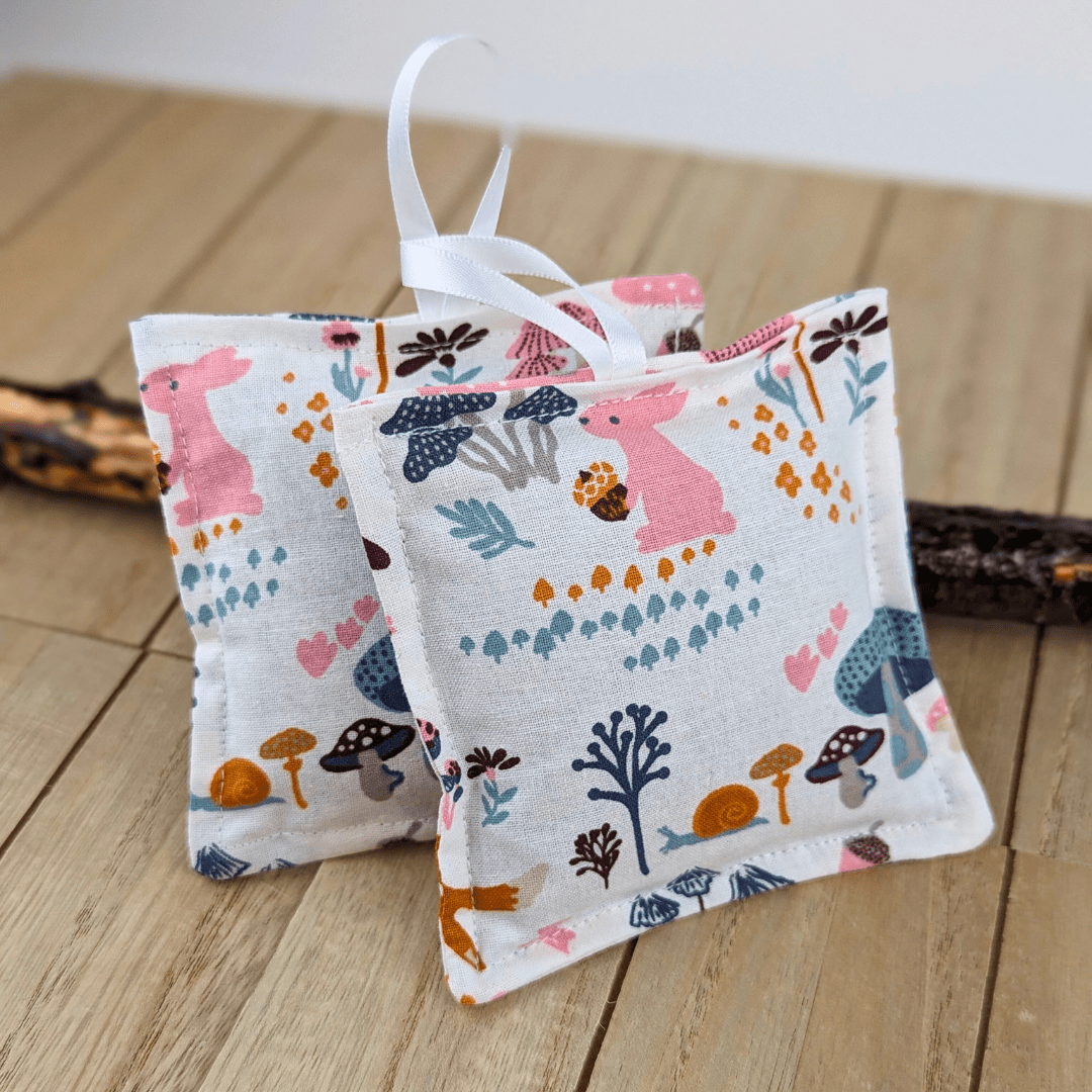 Zen Collection lavender sachets with forest-themed design