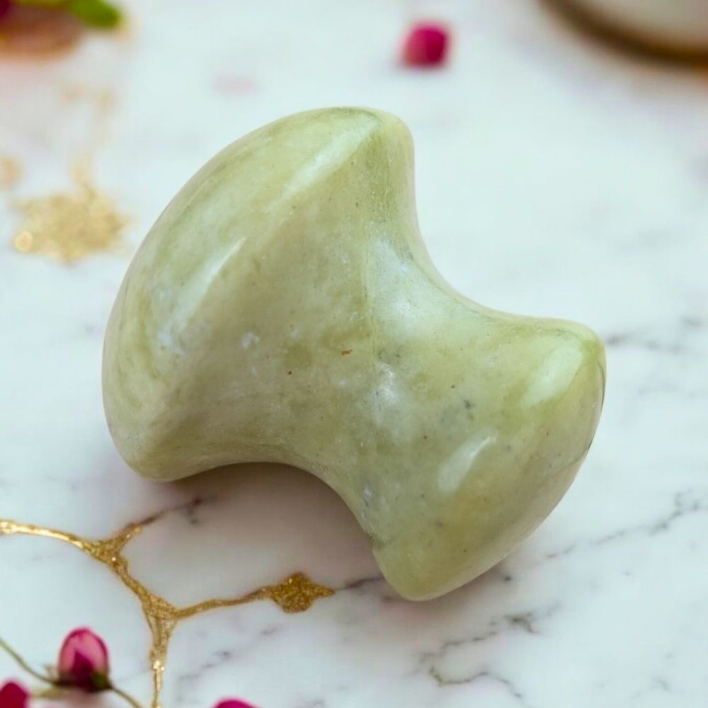 Hand-carved Green Jade Personal Massager  for body and face massage available at Zen Collection Metaphysical Store