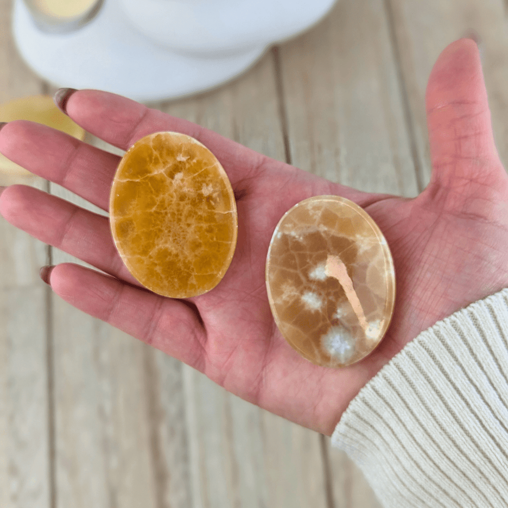 Honey Calcite Worry Stones - Zen Collection