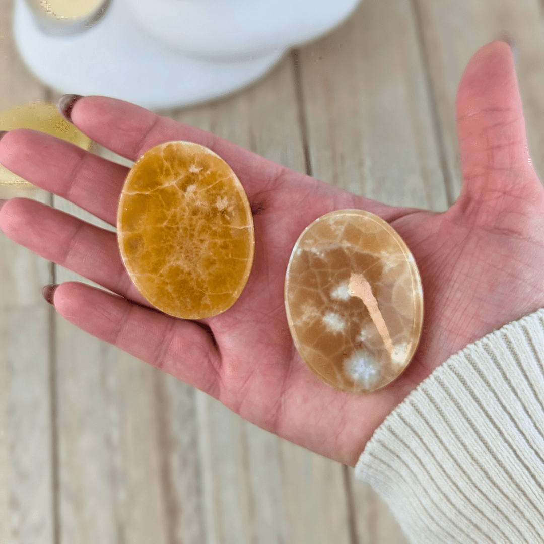 Honey Calcite Worry Stones - Zen Collection