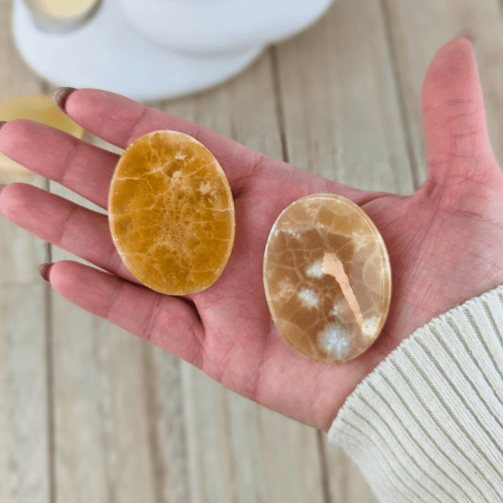 Honey Calcite Worry Stones - Zen Collection