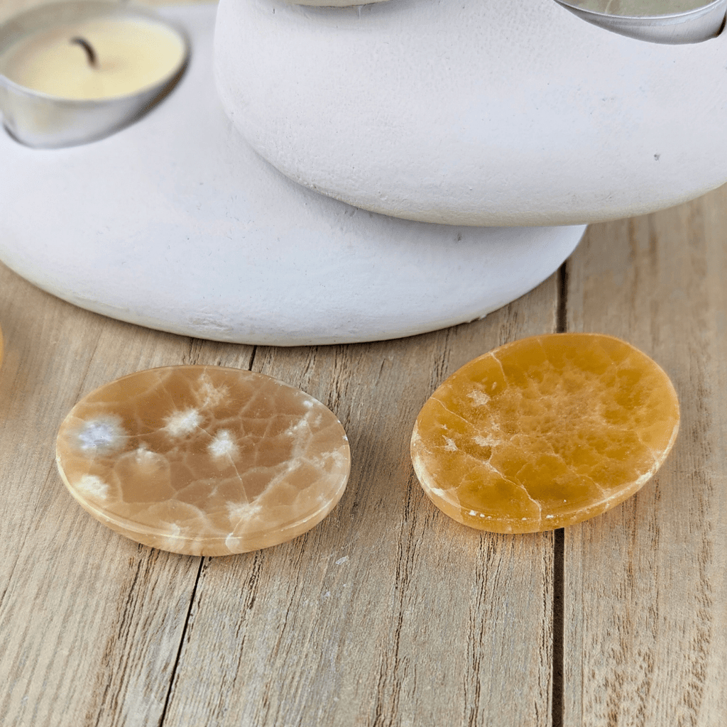 Honey Calcite Worry Stones - Zen Collection