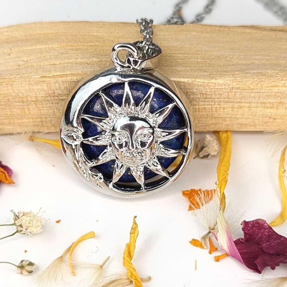 Lapis Sun and Moon Necklace - Zen Collection