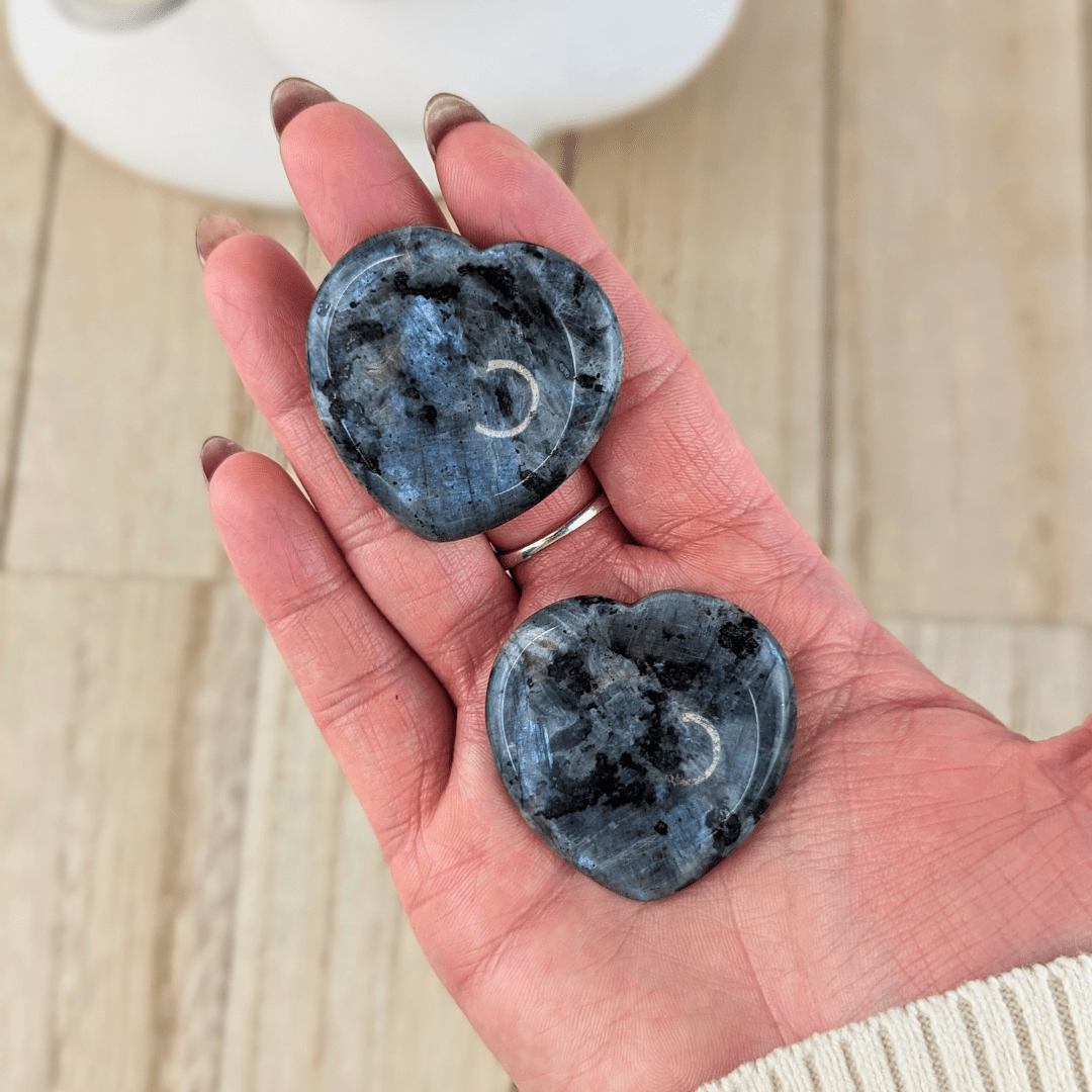 Larvikite Heart Worry Stones - Zen Collection