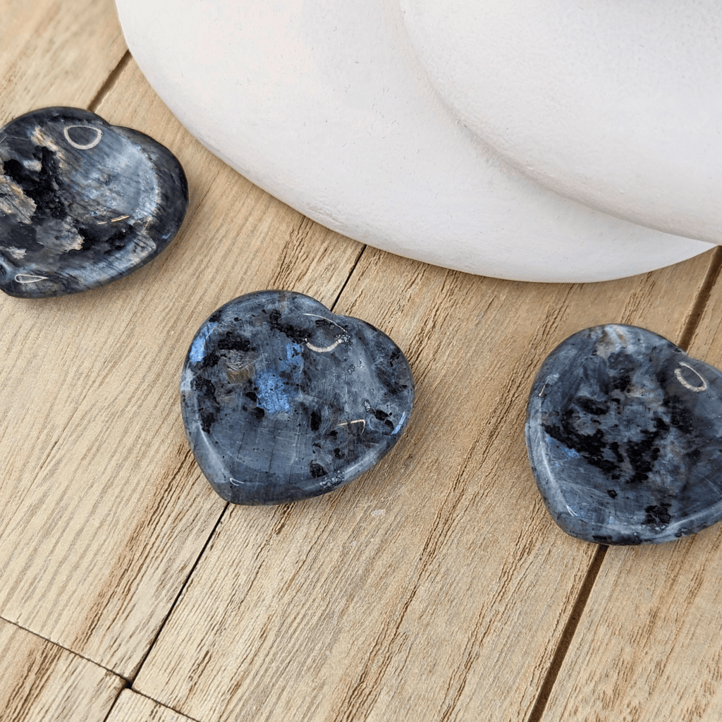 Larvikite Heart Worry Stones - Zen Collection