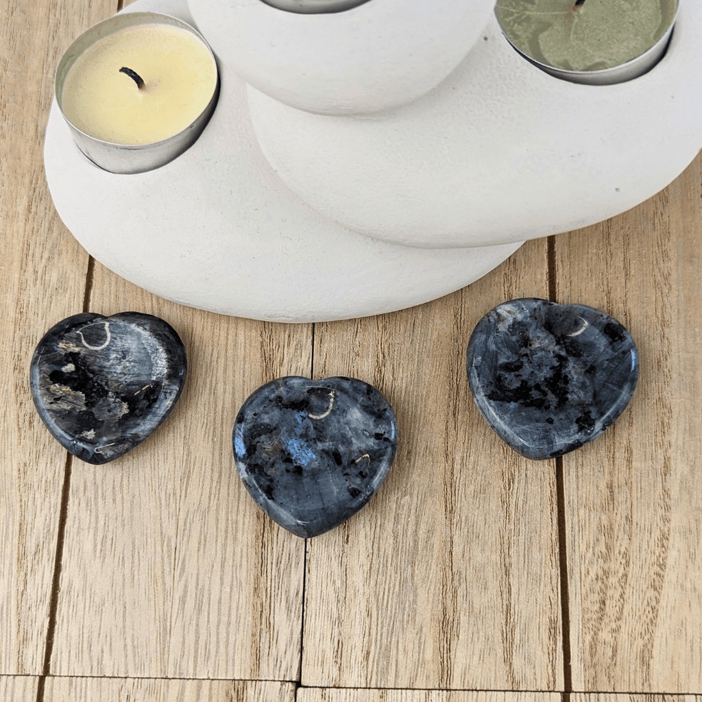 Larvikite Heart Worry Stones - Zen Collection