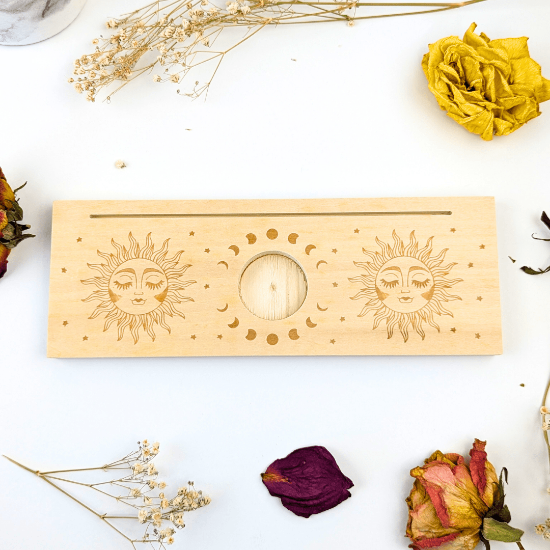 Laser Engraved Crystal and Tarot Card Holder - Zen Collection