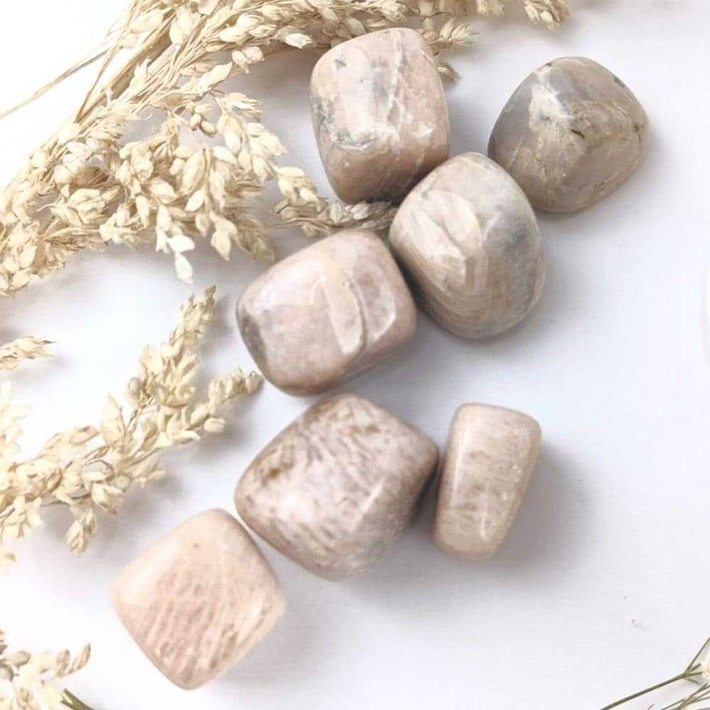 Peach Moonstone Tumbles - Zen Collection