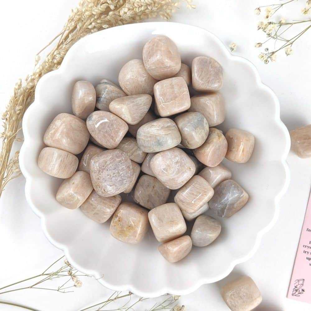 Peach Moonstone Tumbles - Zen Collection