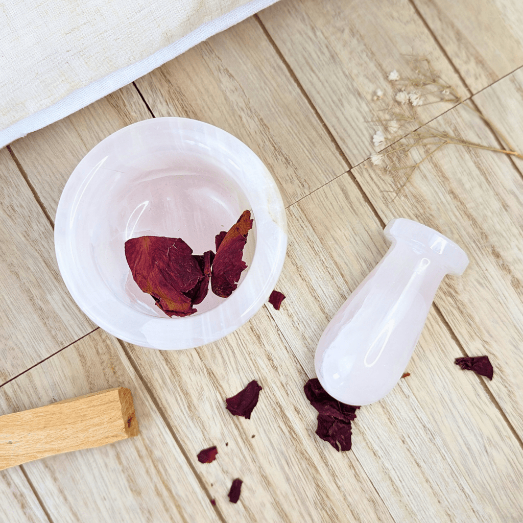 Pink Mangano Calcite Mortar and Pestle - Zen Collection