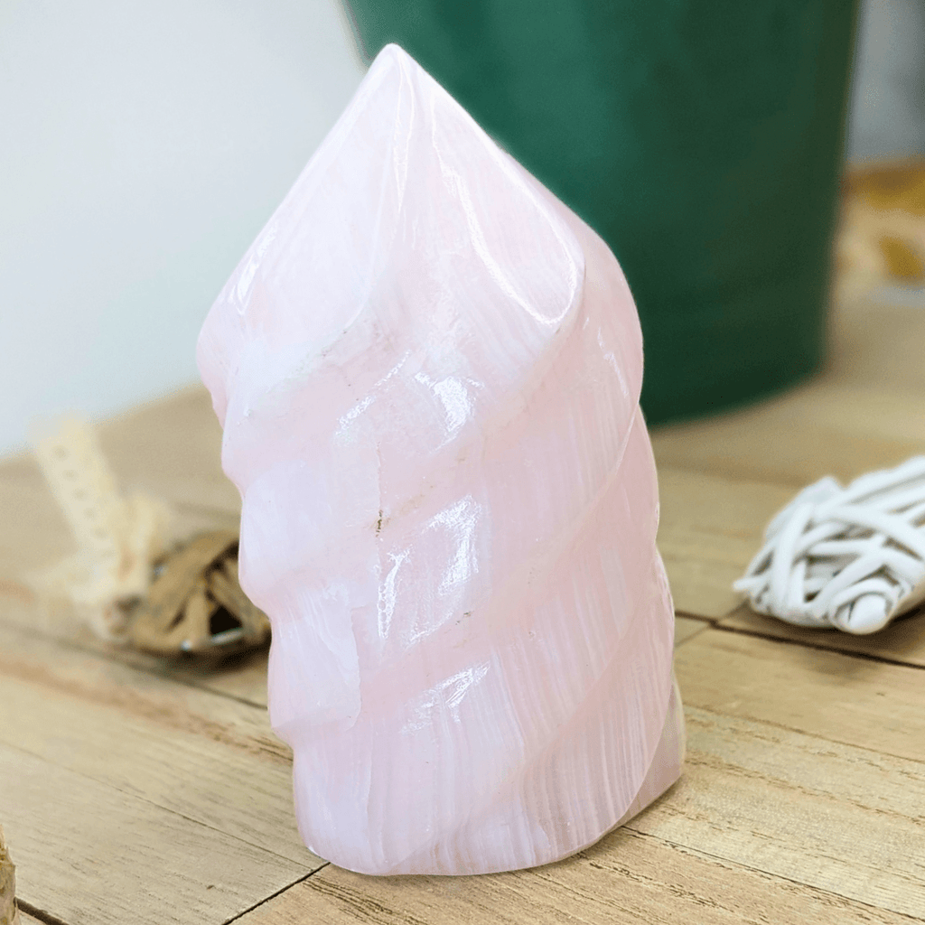 Pink Mangano Calcite Tower - Zen Collection