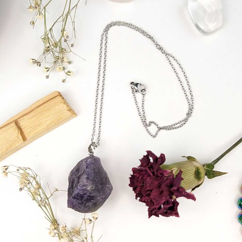 Raw Amethyst Necklace - Zen Collection