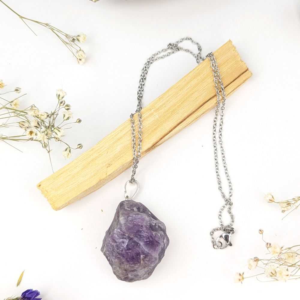 Raw Amethyst Necklace - Zen Collection