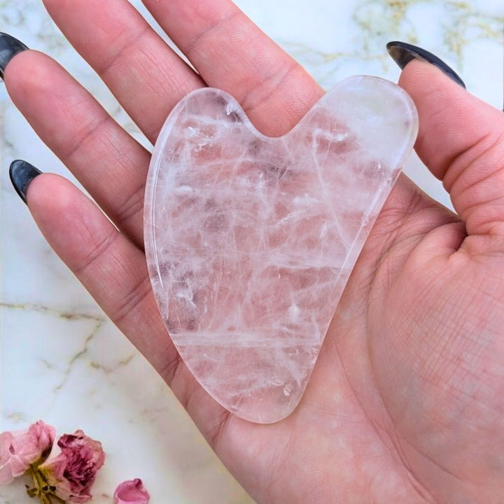Natural Rose Quartz Gua Sha available at Zen Collection Metaphysical Store
