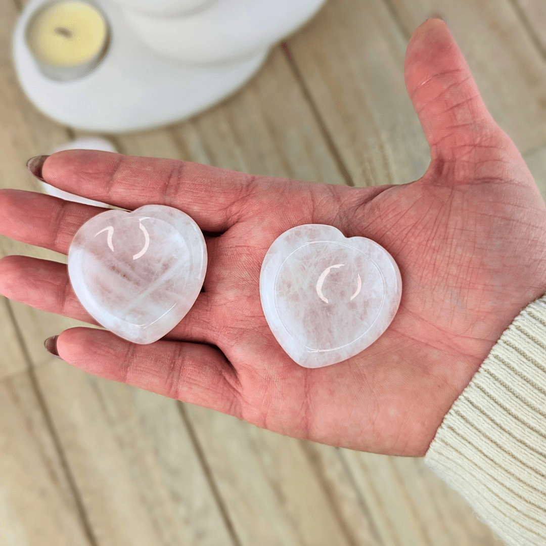 Rose Quartz Heart Worry Stones - Zen Collection