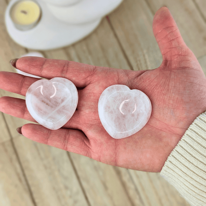 Rose Quartz Heart Worry Stones - Zen Collection
