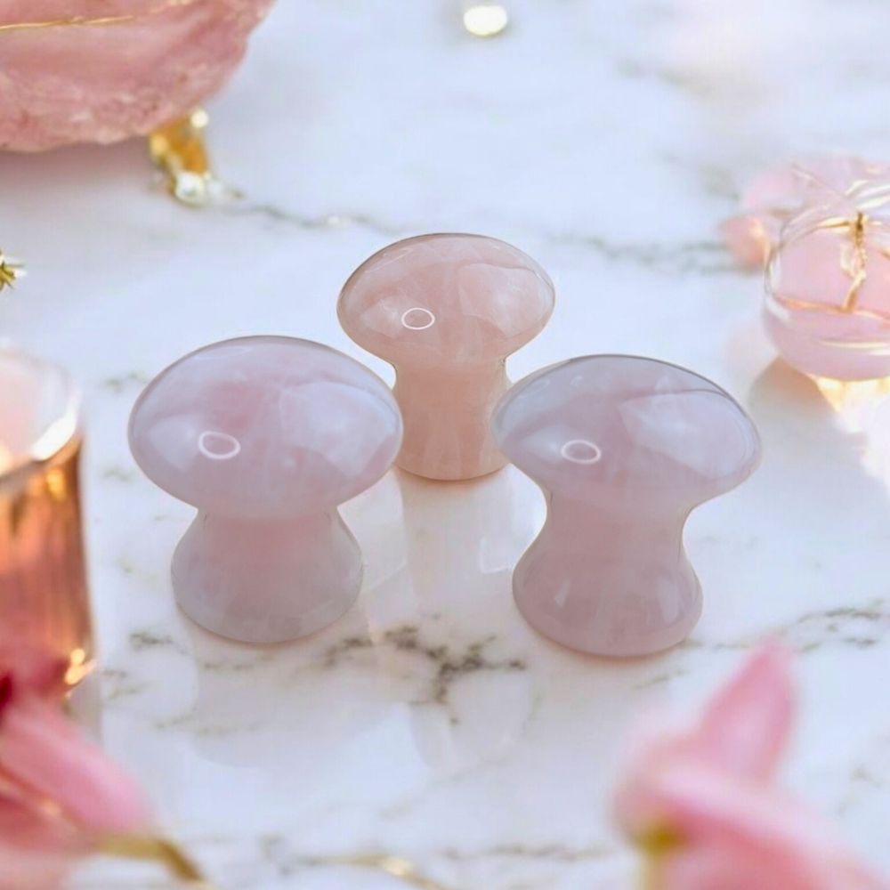 Rose Quartz Personal Massager Luxury facial and body massage tool available at Zen Collection Metaphysical Store