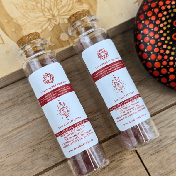 Strawberry Quartz Crystal Bottles - Zen Collection