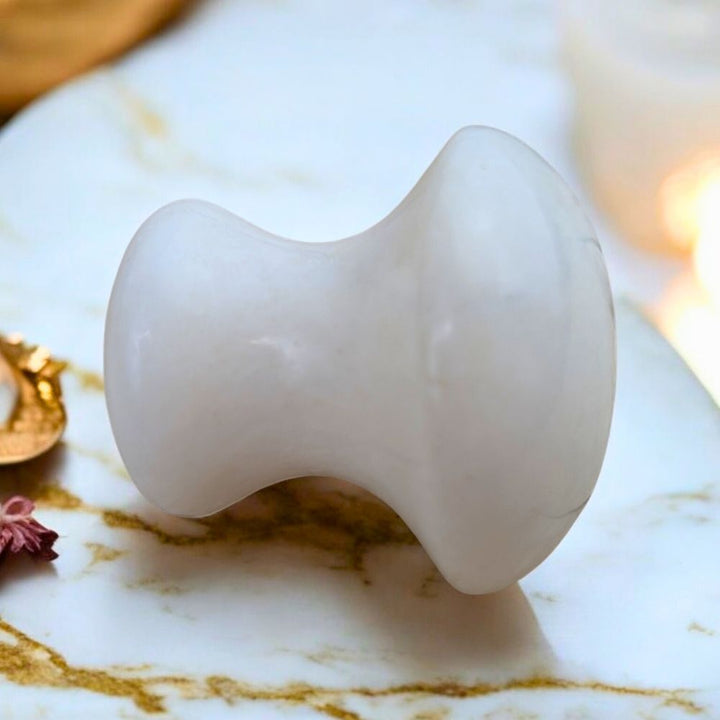 White Jade Personal Massager tool for body and facial use from Zen Collection Crystal Store