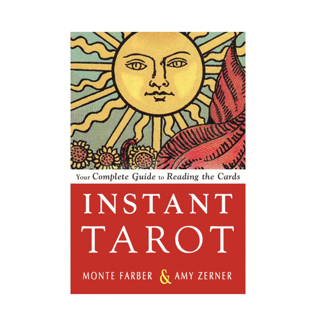 Zen Collection Instant Tarot deck box featuring a vibrant sun illustration and red background for daily divination