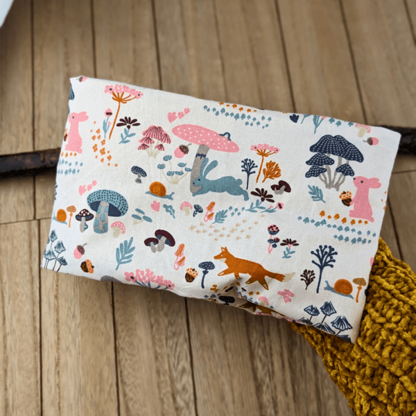 Neck wrap and eye pillow with forest and woodland design