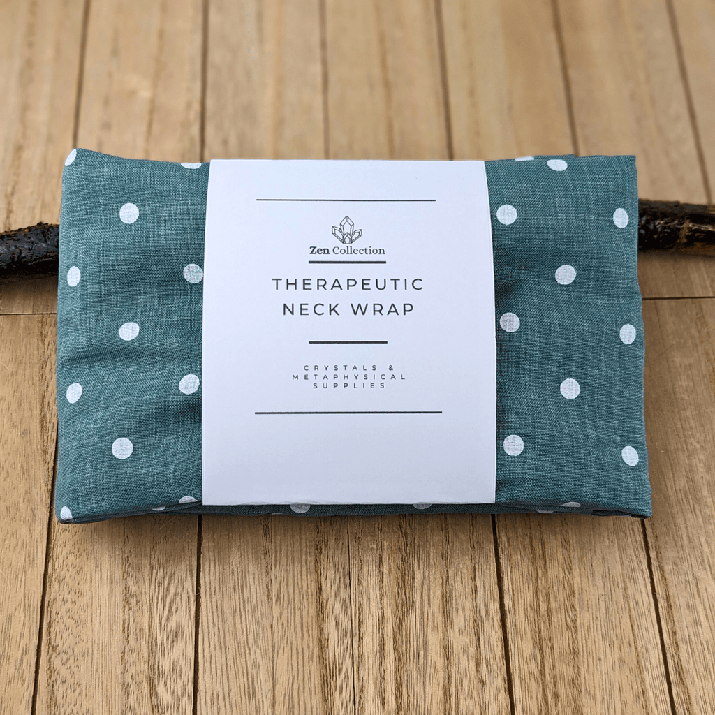 Green polka dot neck wrap for comfort and relaxation