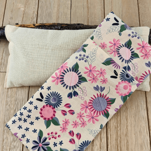 Floral aromatherapy eye pillow with spring blossom design