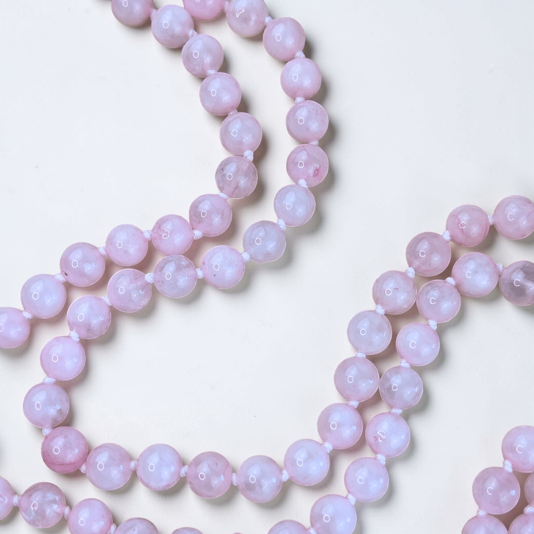 Ensemble Mala et Bracelet en Quartz Rose