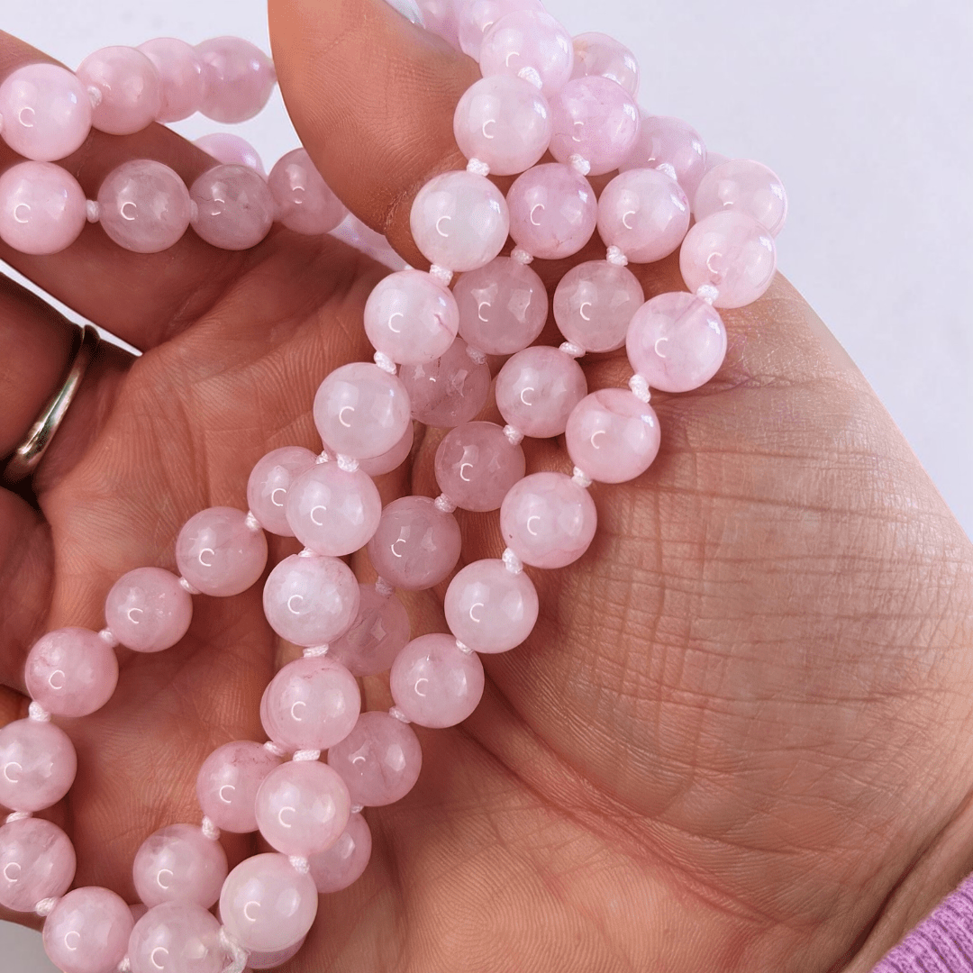 Ensemble Mala et Bracelet en Quartz Rose