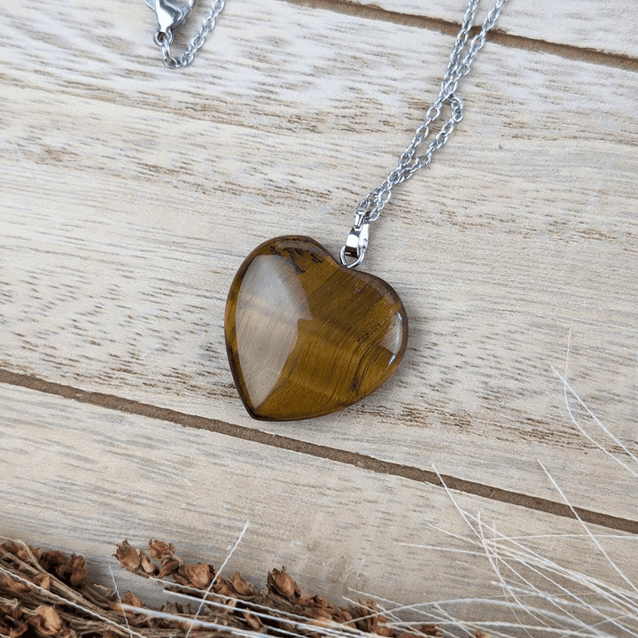Collier Coeur Oeil de Tigre