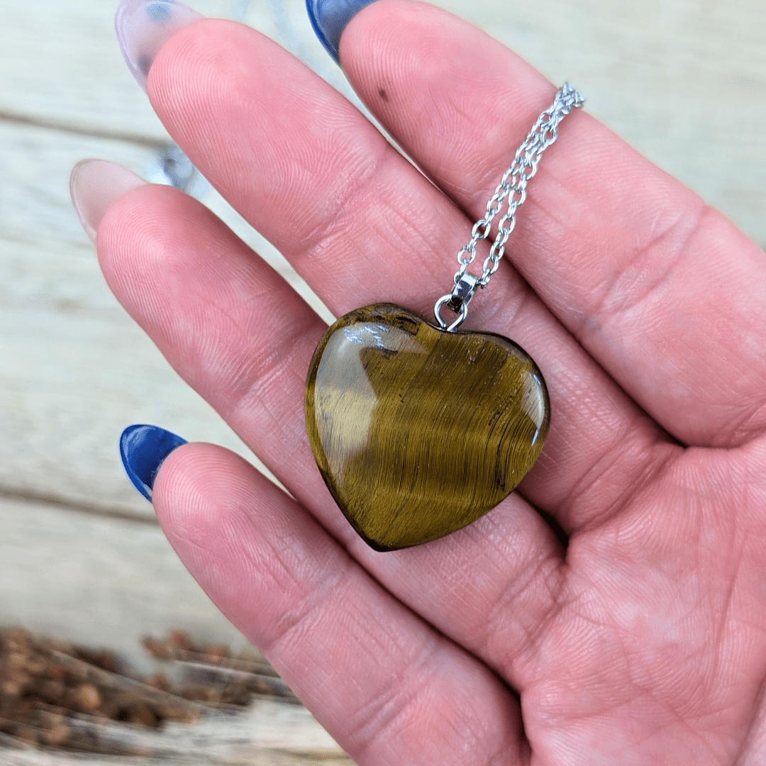 Collier Coeur Oeil de Tigre