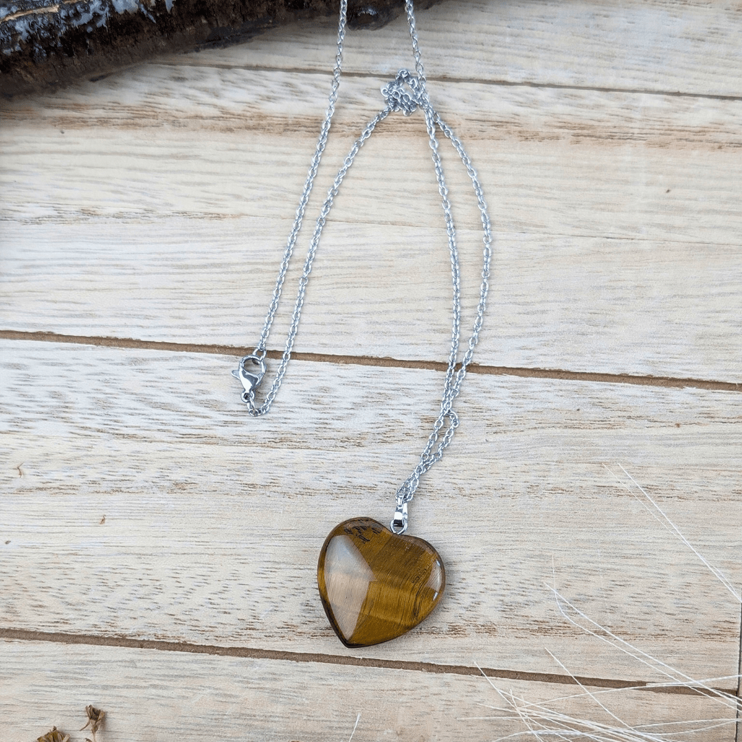 Collier Coeur Oeil de Tigre