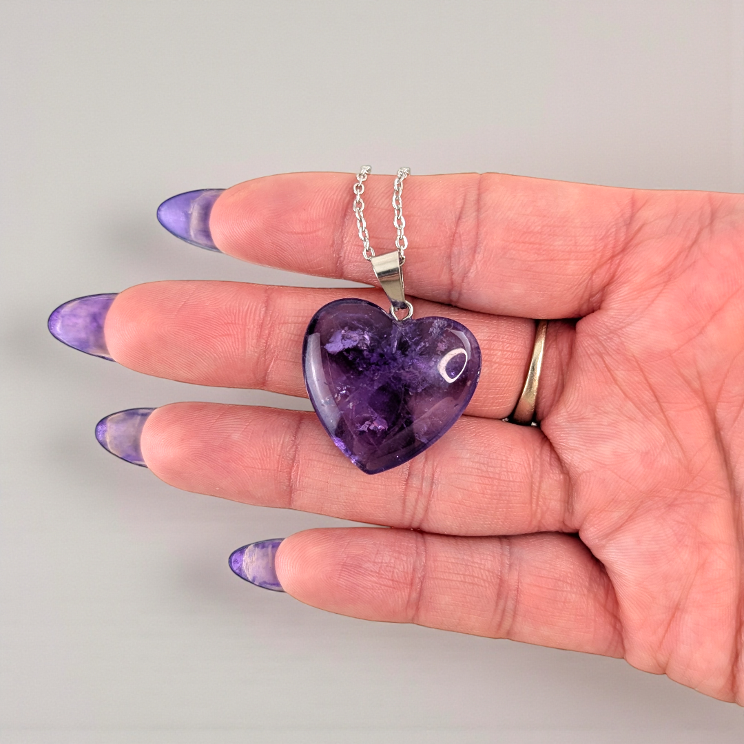 Amethyst Heart Necklace