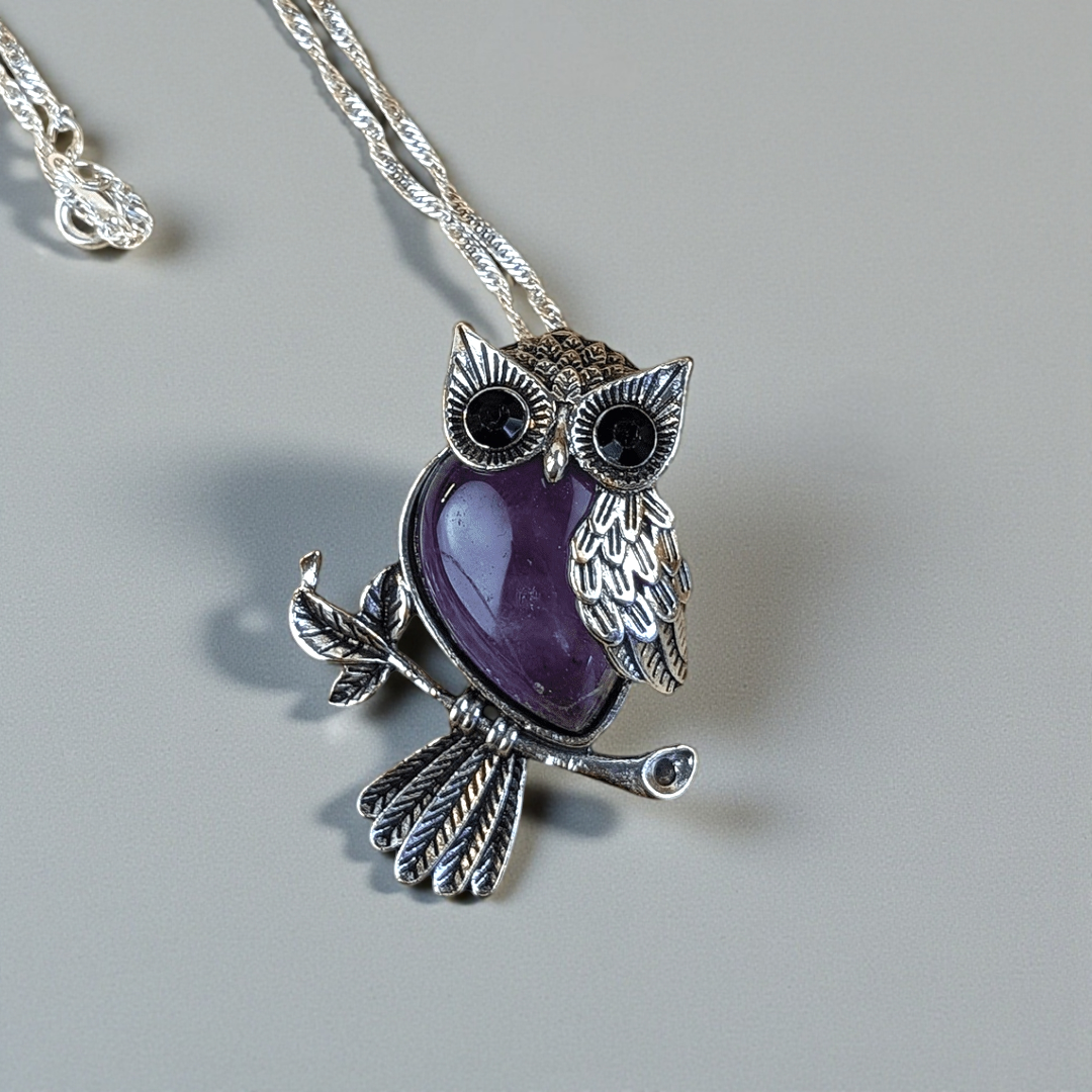 Amethyst Owl Necklace