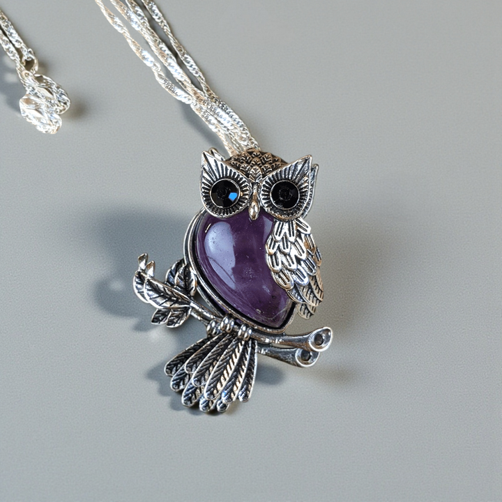 Amethyst Owl Necklace