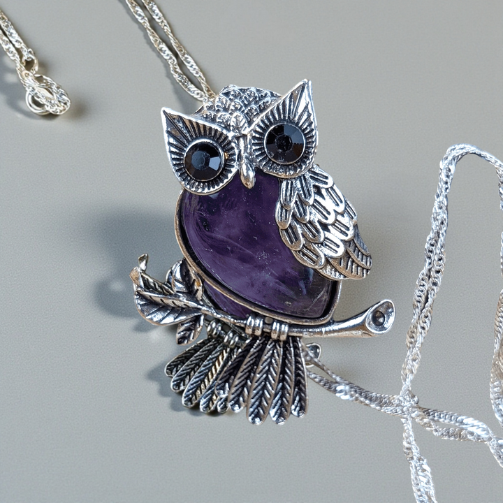 Amethyst Owl Necklace