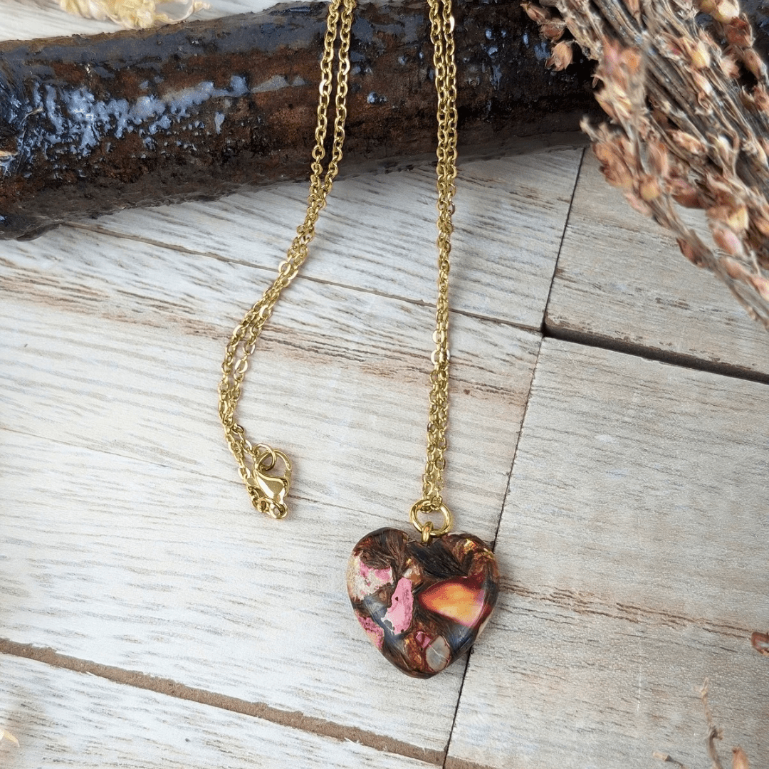 Bronzite and Pink Imperial Jasper Necklace