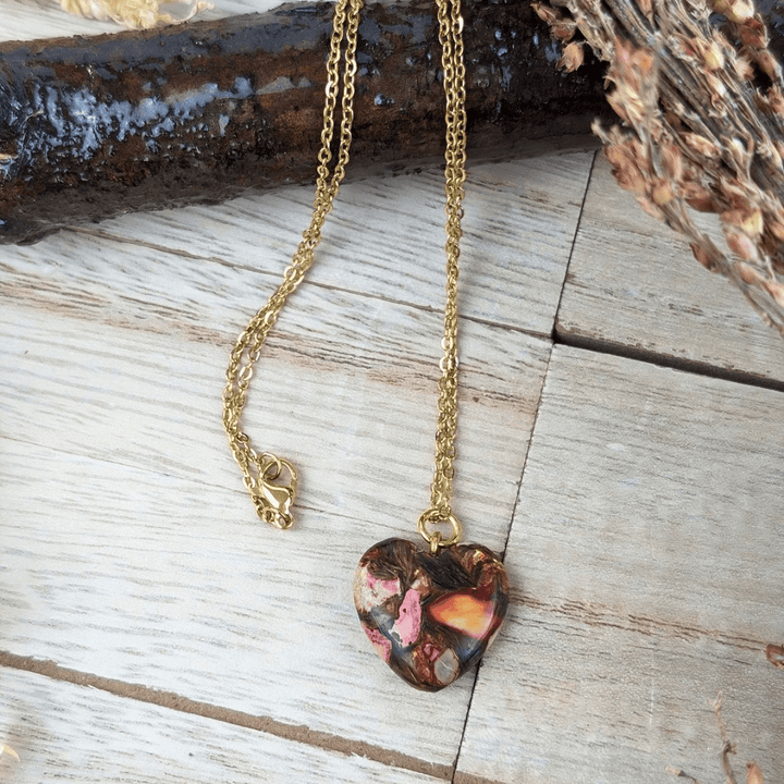 Bronzite and Pink Imperial Jasper Necklace